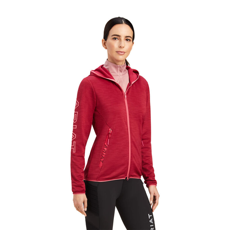 Ariat Hoodie Damen - Byron Full Zip Rot ( QTWRK-7284 )